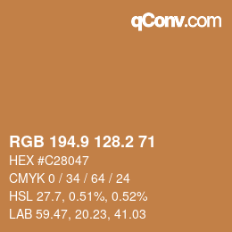 Color code: RGB 194.9 128.2 71 | qconv.com