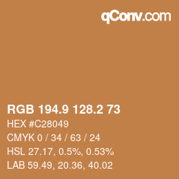 カラーコード: RGB 194.9 128.2 73 | qconv.com