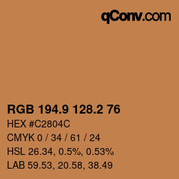 Color code: RGB 194.9 128.2 76 | qconv.com