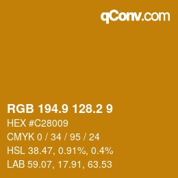 Color code: RGB 194.9 128.2 9 | qconv.com