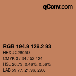 Color code: RGB 194.9 128.2 93 | qconv.com