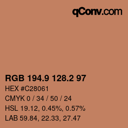 Color code: RGB 194.9 128.2 97 | qconv.com