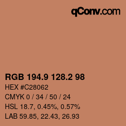 カラーコード: RGB 194.9 128.2 98 | qconv.com
