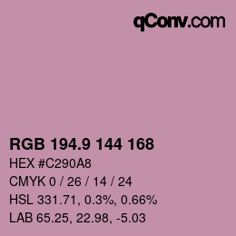 Color code: RGB 194.9 144 168 | qconv.com