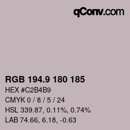 カラーコード: RGB 194.9 180 185 | qconv.com