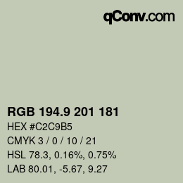 Color code: RGB 194.9 201 181 | qconv.com