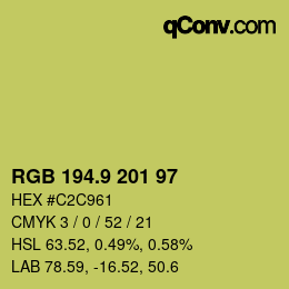 カラーコード: RGB 194.9 201 97 | qconv.com