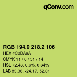カラーコード: RGB 194.9 218.2 106 | qconv.com