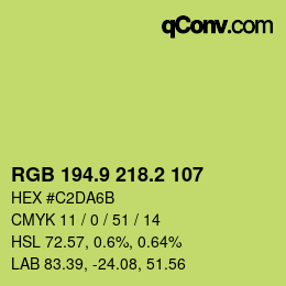 カラーコード: RGB 194.9 218.2 107 | qconv.com