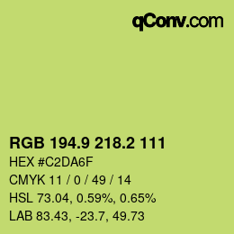 カラーコード: RGB 194.9 218.2 111 | qconv.com