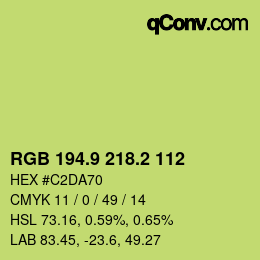 カラーコード: RGB 194.9 218.2 112 | qconv.com