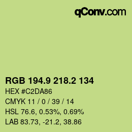 カラーコード: RGB 194.9 218.2 134 | qconv.com