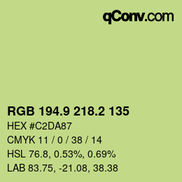 カラーコード: RGB 194.9 218.2 135 | qconv.com
