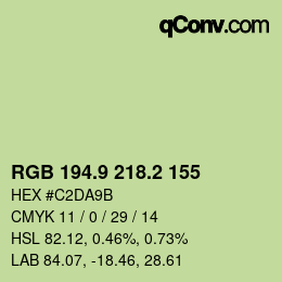 カラーコード: RGB 194.9 218.2 155 | qconv.com