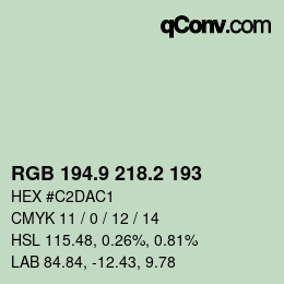 Color code: RGB 194.9 218.2 193 | qconv.com