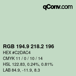 Color code: RGB 194.9 218.2 196 | qconv.com