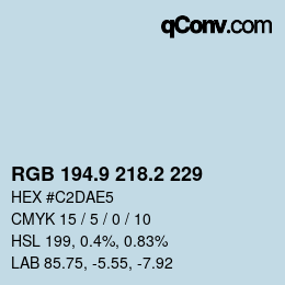 Color code: RGB 194.9 218.2 229 | qconv.com