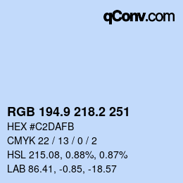Color code: RGB 194.9 218.2 251 | qconv.com
