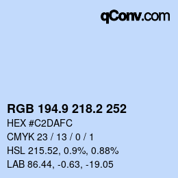 カラーコード: RGB 194.9 218.2 252 | qconv.com