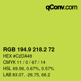 カラーコード: RGB 194.9 218.2 72 | qconv.com