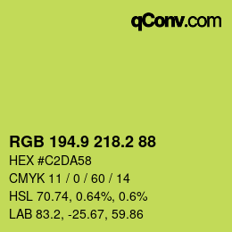 カラーコード: RGB 194.9 218.2 88 | qconv.com