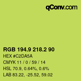 カラーコード: RGB 194.9 218.2 90 | qconv.com