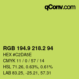カラーコード: RGB 194.9 218.2 94 | qconv.com
