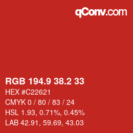 Color code: RGB 194.9 38.2 33 | qconv.com