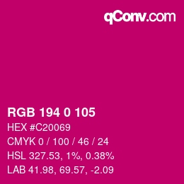 Color code: RGB 194 0 105 | qconv.com