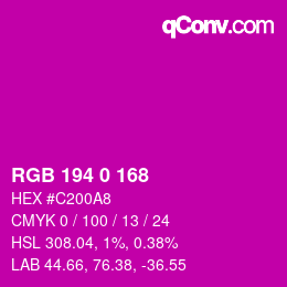 Color code: RGB 194 0 168 | qconv.com