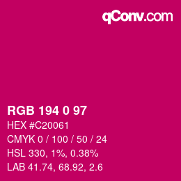 Color code: RGB 194 0 97 | qconv.com