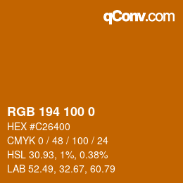 カラーコード: RGB 194 100 0 | qconv.com