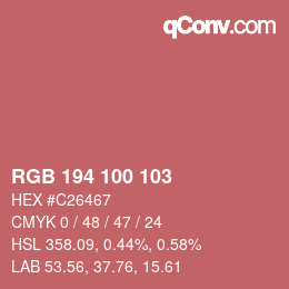 Color code: RGB 194 100 103 | qconv.com