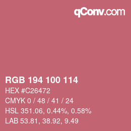 Color code: RGB 194 100 114 | qconv.com