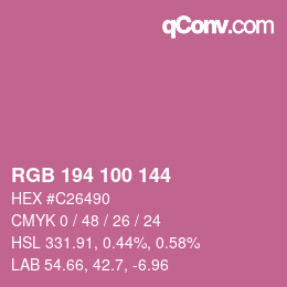 Color code: RGB 194 100 144 | qconv.com