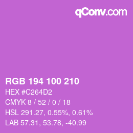 Color code: RGB 194 100 210 | qconv.com