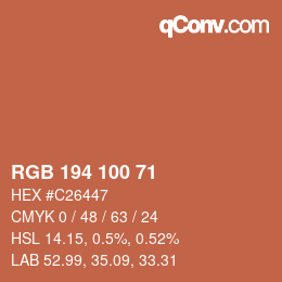 Color code: RGB 194 100 71 | qconv.com