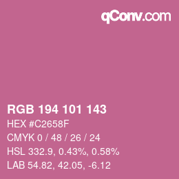 Color code: RGB 194 101 143 | qconv.com