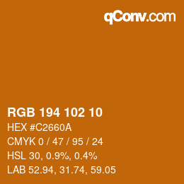 Color code: RGB 194 102 10 | qconv.com