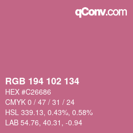 Color code: RGB 194 102 134 | qconv.com