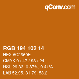 Color code: RGB 194 102 14 | qconv.com