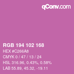 Color code: RGB 194 102 168 | qconv.com