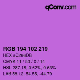 Color code: RGB 194 102 219 | qconv.com