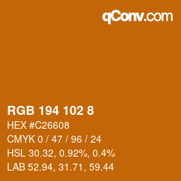 カラーコード: RGB 194 102 8 | qconv.com