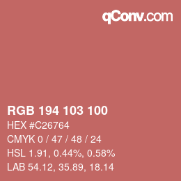 Color code: RGB 194 103 100 | qconv.com