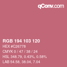 カラーコード: RGB 194 103 120 | qconv.com