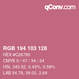 Color code: RGB 194 103 128 | qconv.com