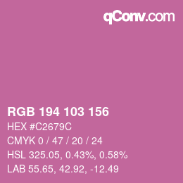 Farbcode: RGB 194 103 156 | qconv.com
