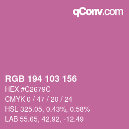 Farbcode: RGB 194 103 156 | qconv.com - big