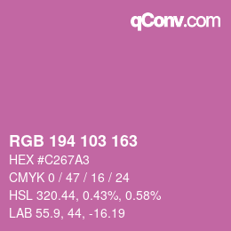 Color code: RGB 194 103 163 | qconv.com